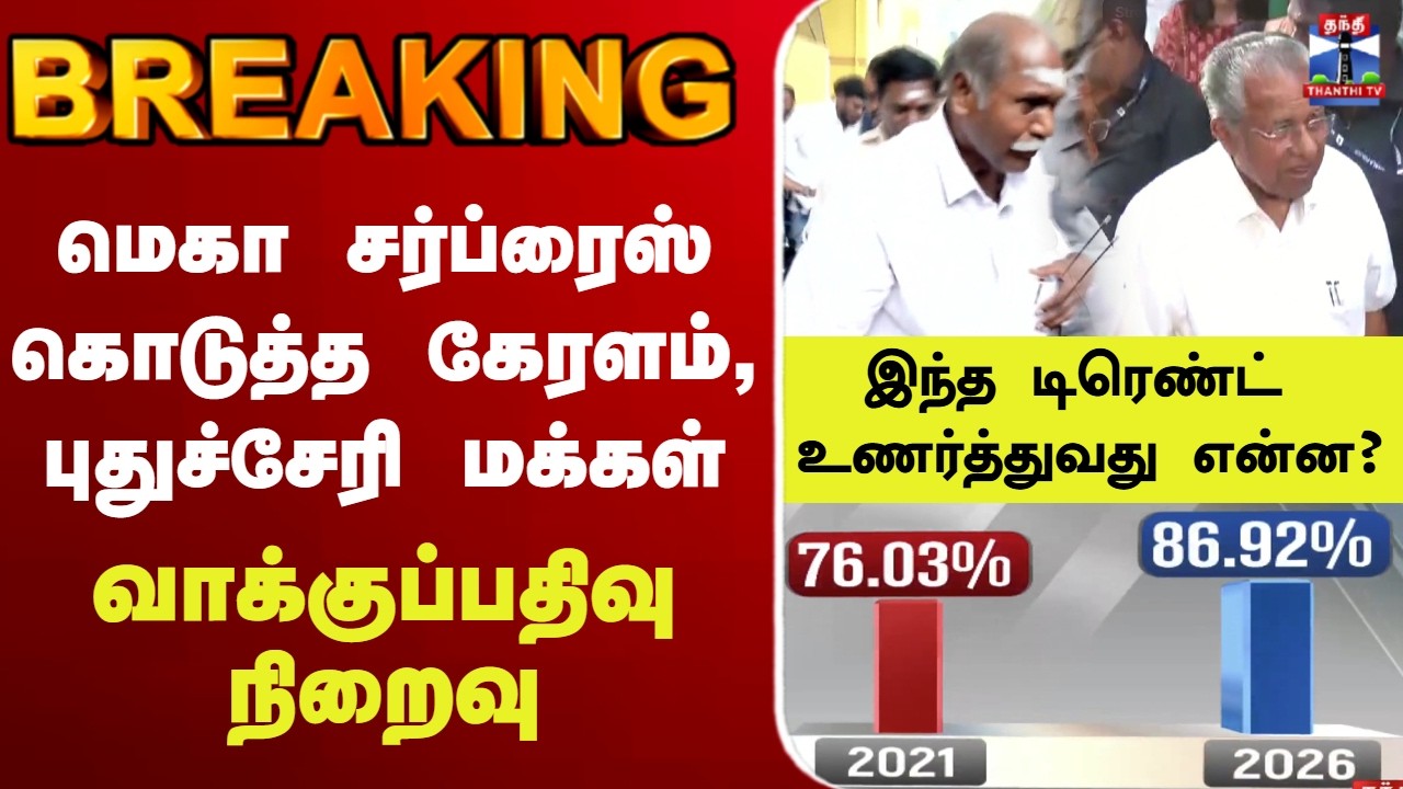 🔴LIVE : Puducherry | Kerala கேரளம், புதுச்சேரி வாக்குப்பதிவு 1 மணி நிலவரம் வெளியானது