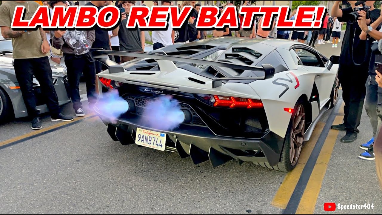 Gintani Aventador SVJ Rev Battle & Flames! Lamborghini V12 F1 Exhaust Sound & 2JZ Lambo 2 Step