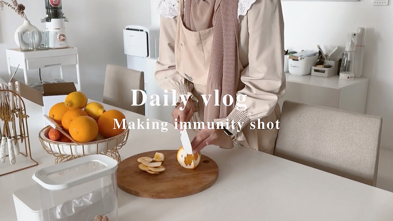 Immunity shot recipe, resep immune booster with mecoo slow juicer,daily vlog