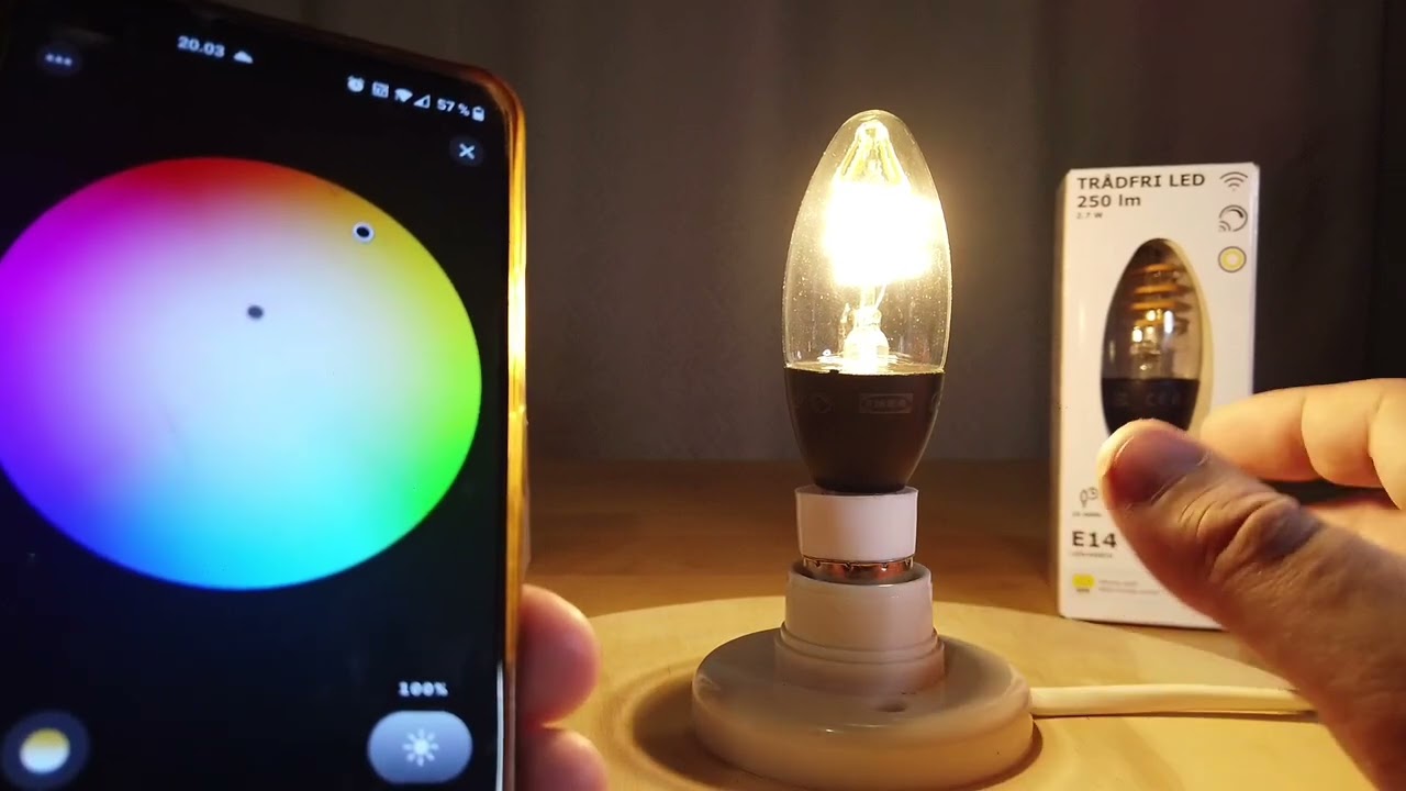 Ikea Tr&aring;dfri kerte p&aelig;re og usb led mini lampe. p&aring; hue og homey.