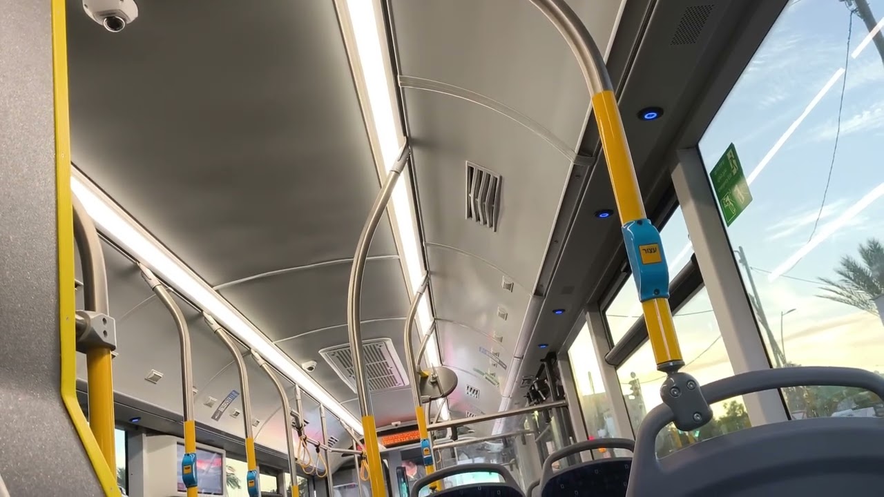 riding on Higer KLQ6129G CNF LF DBS route 22 in beer sheva (Voith Fast idle)
