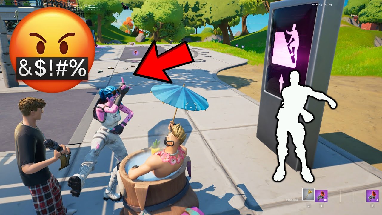 Ragebaiting Toxic OG Skin By Copying Emotes in Party Royale😭