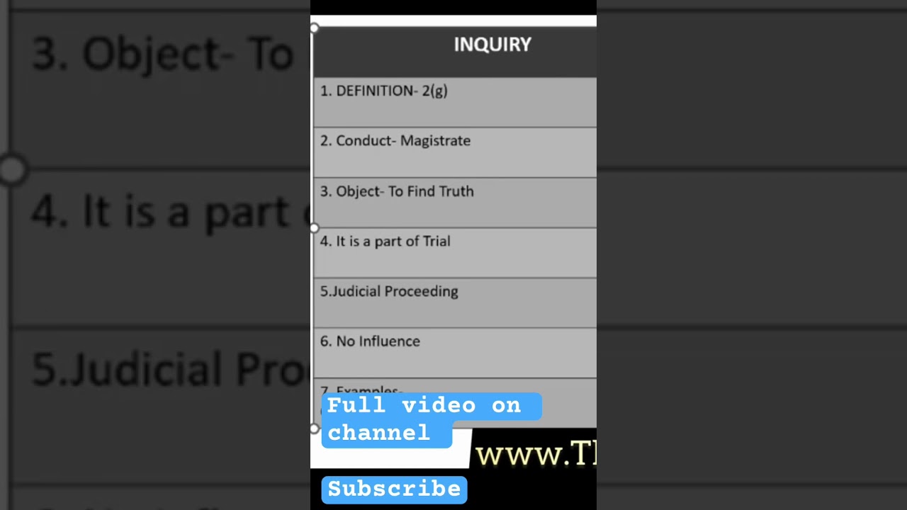Inquiry #civiljudge #crpc #cj #ipc #indianlaw #newipc #bharatnyaysanhita #sakshyasahita