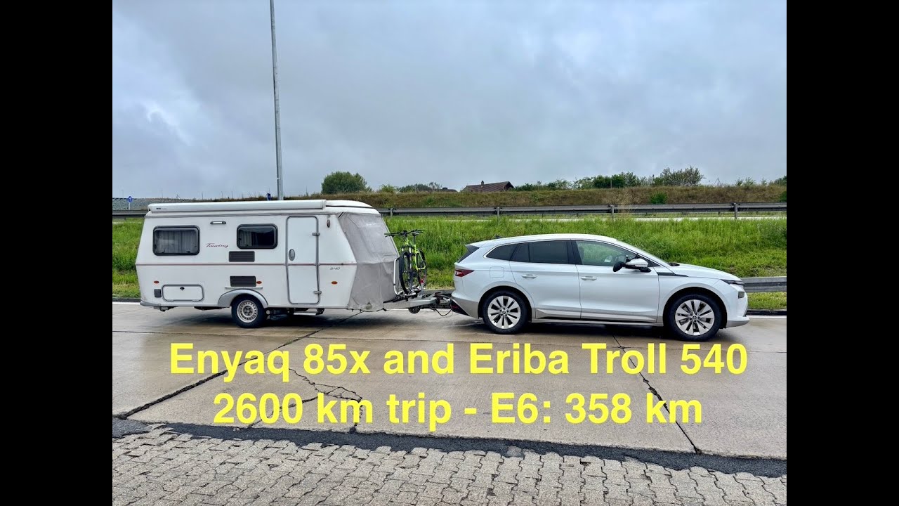 Skoda Enyaq Caravan Towing - E6: 358 of 2600 km