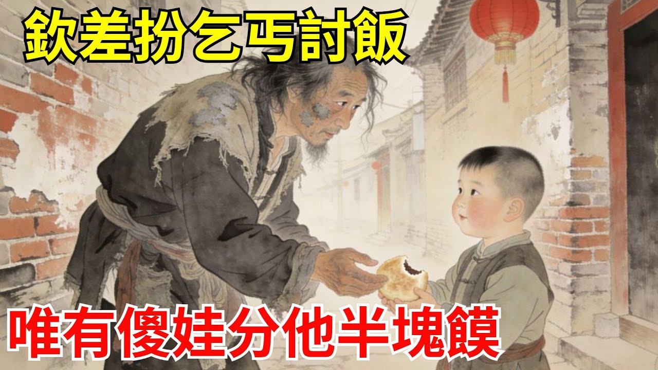 欽差扮乞丐討飯，全村關門閉戶，唯有傻娃分他半塊饃。兩年後八擡大轎停村口：小主子，老太爺接您回府襲爵！#故事頻道#聽書#民間故事#說書#善有善報#爽文