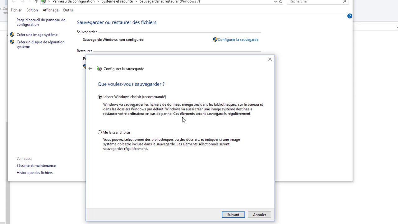 Comment créer une image système pour récupérer Windows en cas de problème