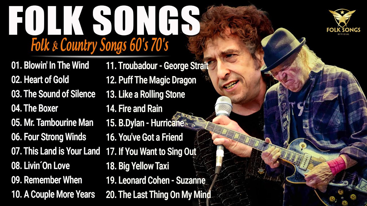 Beautiful Folk Songs - Folk & Country Music Collection 60's 70's - Folk Music