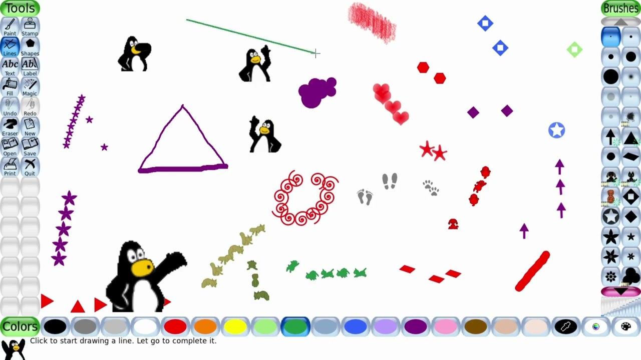 Основы Tux Paint, часть 2 | Подробное описание инструментов | Руководство по приложению для рисов...
