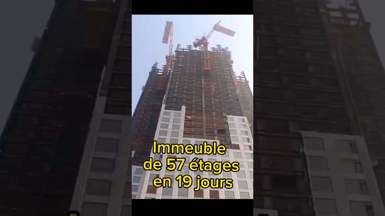 La Chine a r&eacute;ellement construit un immeuble de 57 &eacute;tages en 19 jours 😬 😬 #construction #g&eacute;niecivil