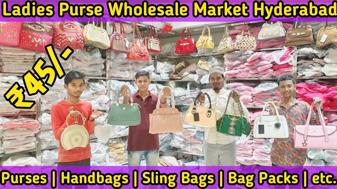 Ladies Purse, Handbags, Jute Bags Wholesale Market Hyderabad #begumbazar | with price & delivery  👍