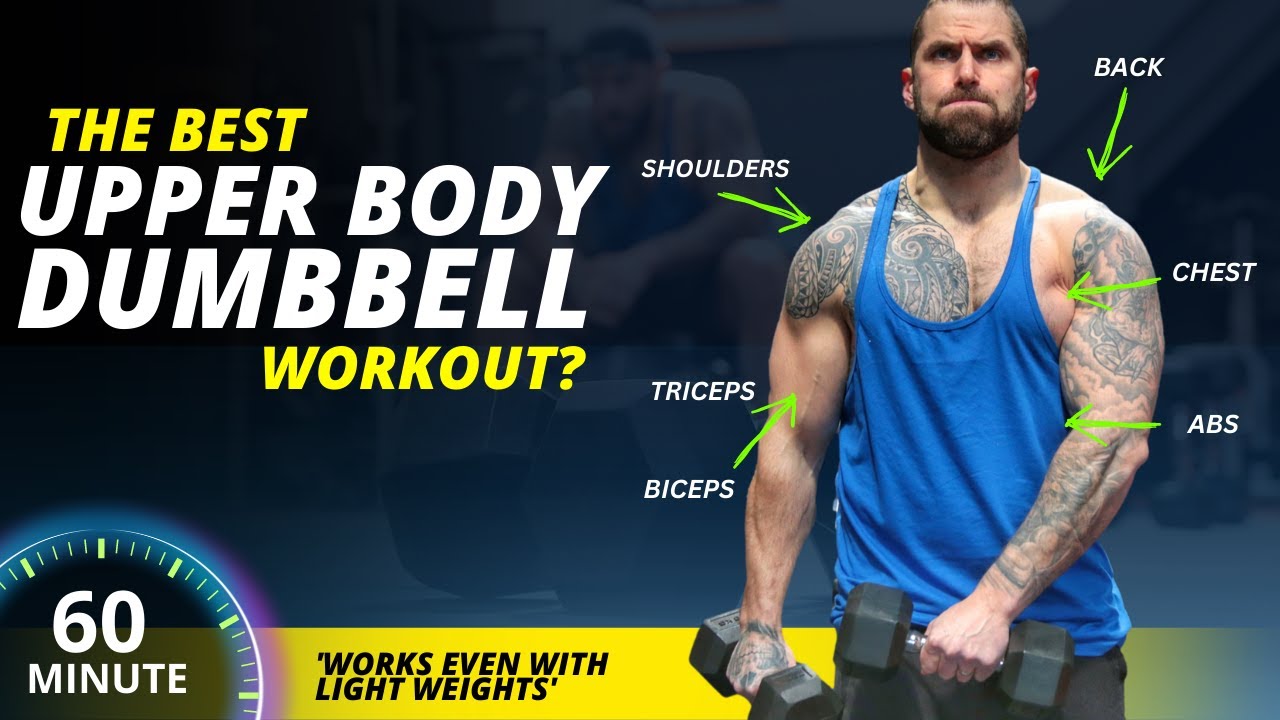 1 Hour Upper Body Dumbbell Workout – No Repeat (Constant Variety, Home or Gym)