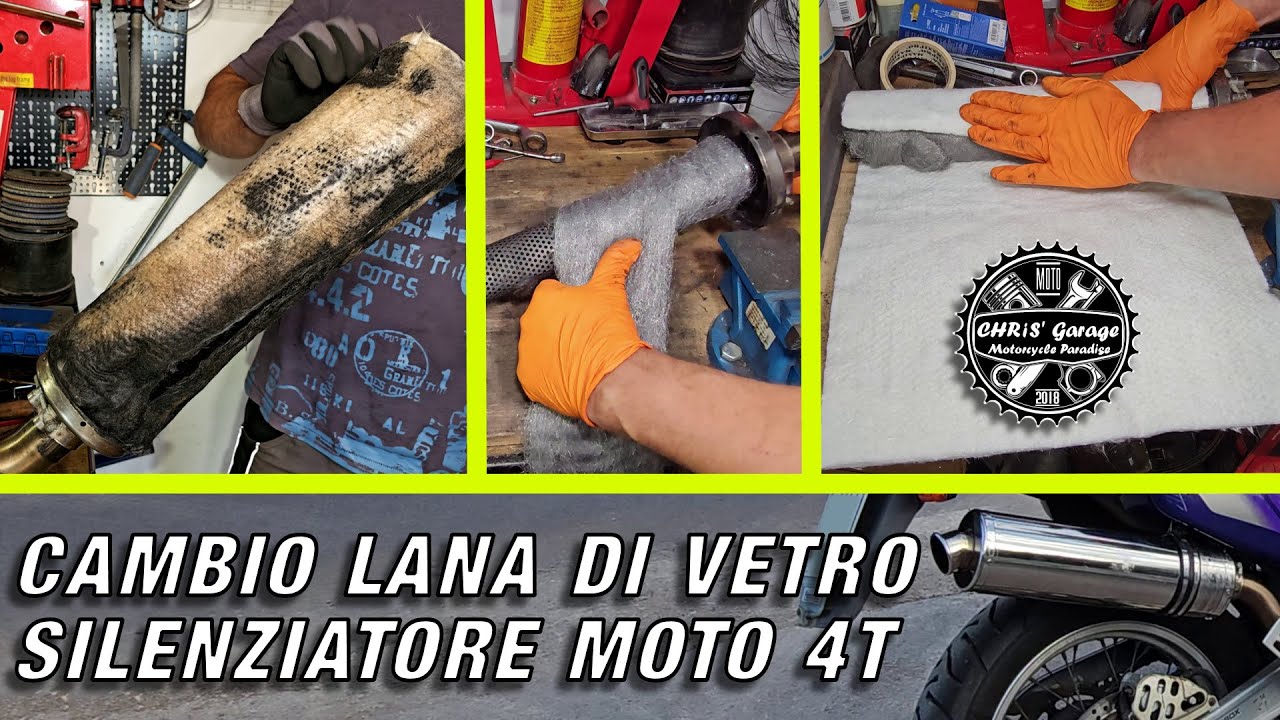 Come ripristinare marmitta moto 4T. Cambio lana di vetro silenziatore