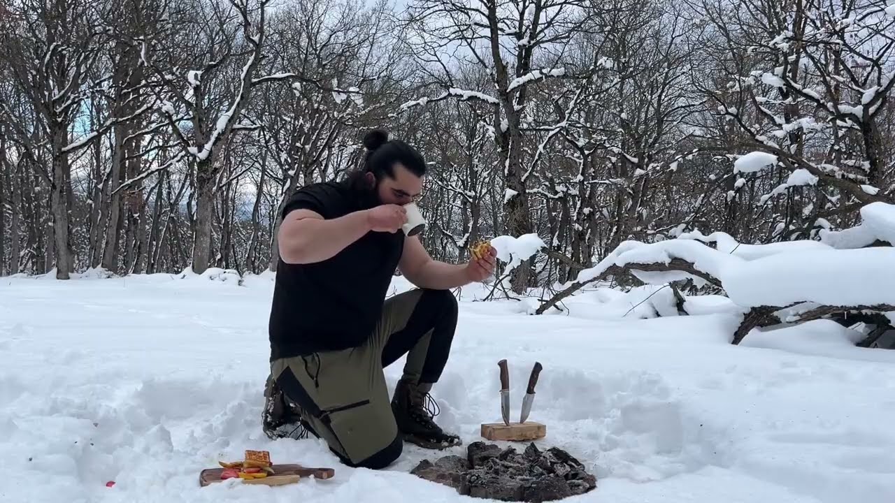 Bolu’da Karlı Havada Odun Ateşinde Tatlı Atıştırmalıklar 