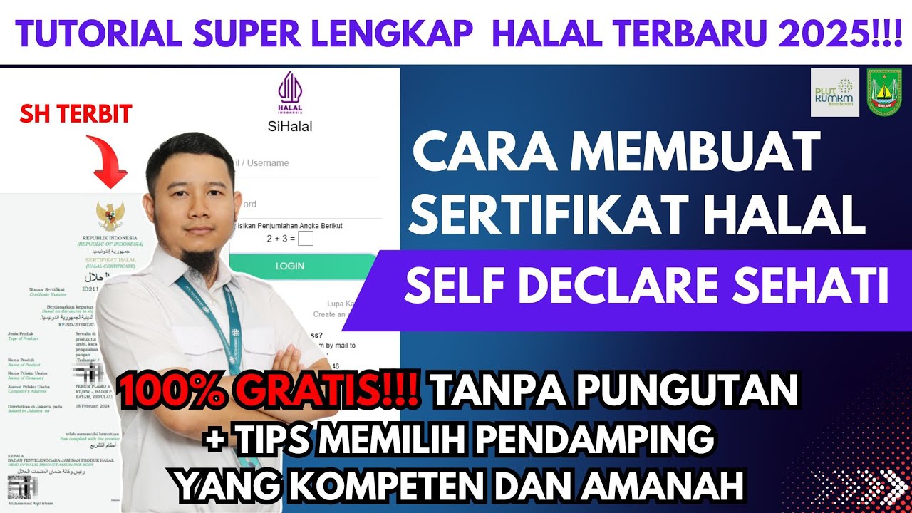 TERBARU!! CARA PENDAFTARAN SERTIFIKAT HALAL GRATIS (SEHATI) SELF DECLARE TH 2025!! TUTORIAL LENGKAP