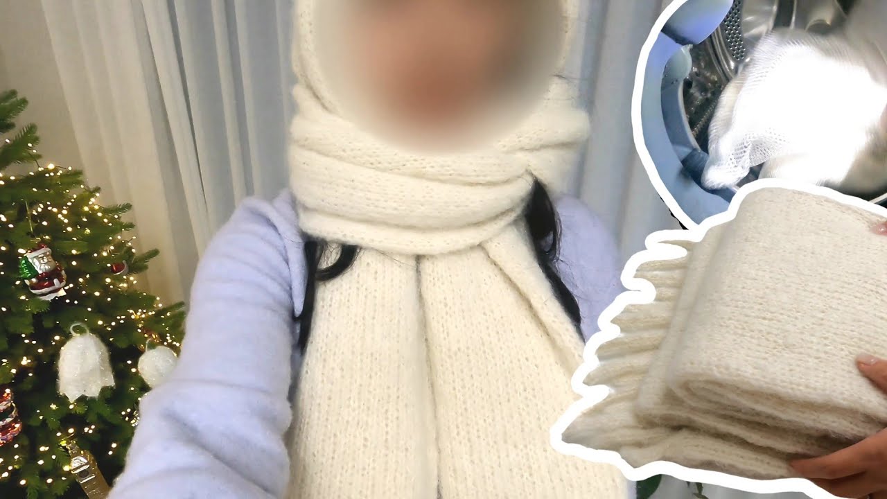 베를린스카프 세탁기로 세탁 전 후 비교🧺 / 바라클라바 매는 법