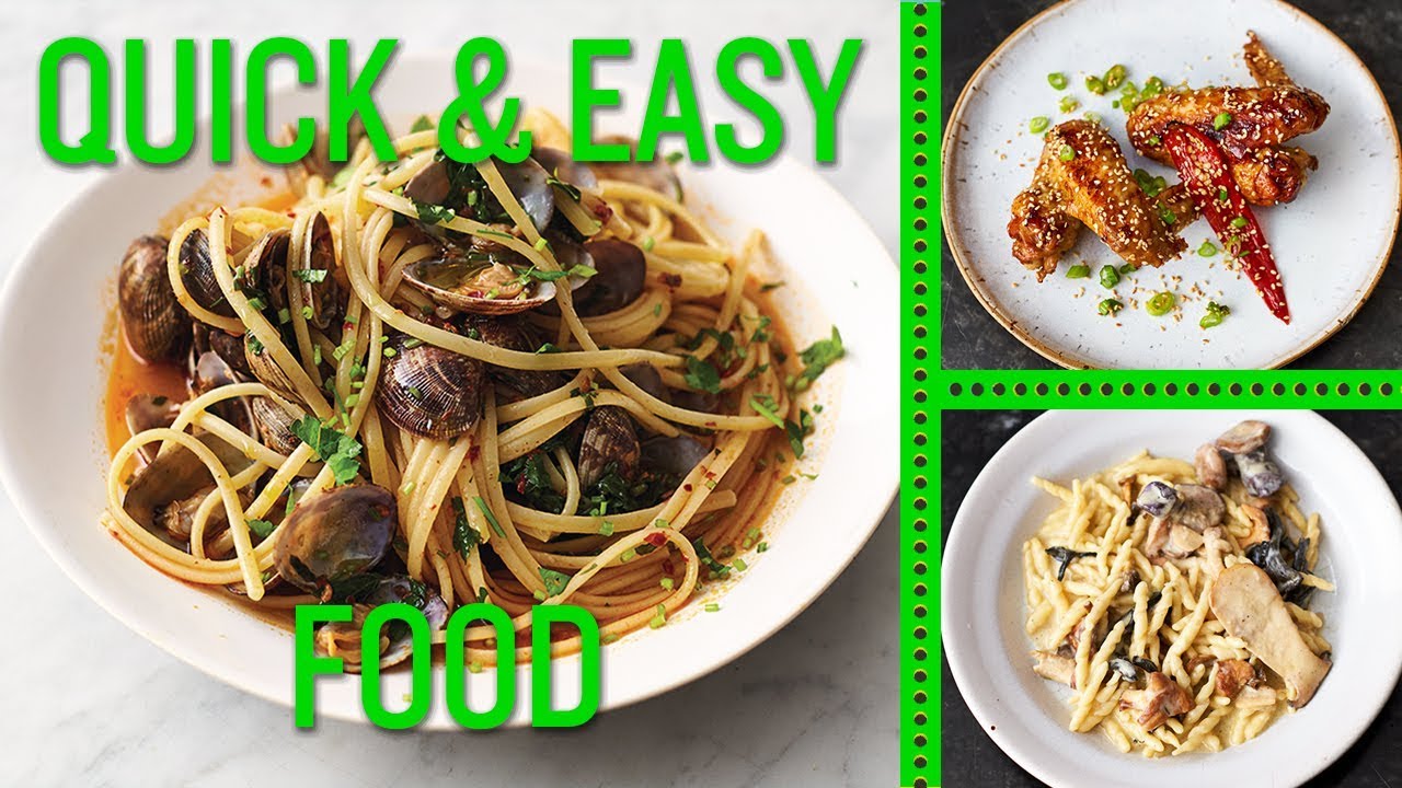 Jamie&rsquo;s Quick and Easy Food | Vongole, Sticky Chicken Wings, Garlic Mushrooms,