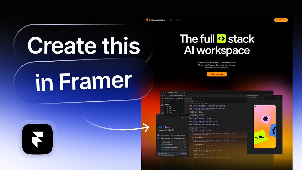 Create the Firebase Hero Section in Framer | Responsive tutorial