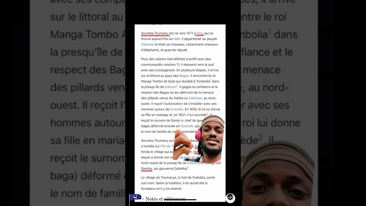 Soumba Toumani roi de Dubreka (colonie ind&eacute;pendante de Guin&eacute;e)