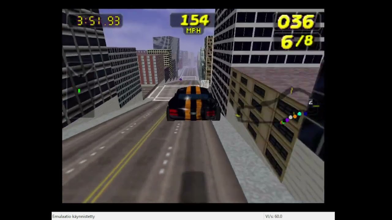 N64, Emulated, Rush 2: Extreme Racing USA, One race, Seattle, 6:25.24, 2:05.13