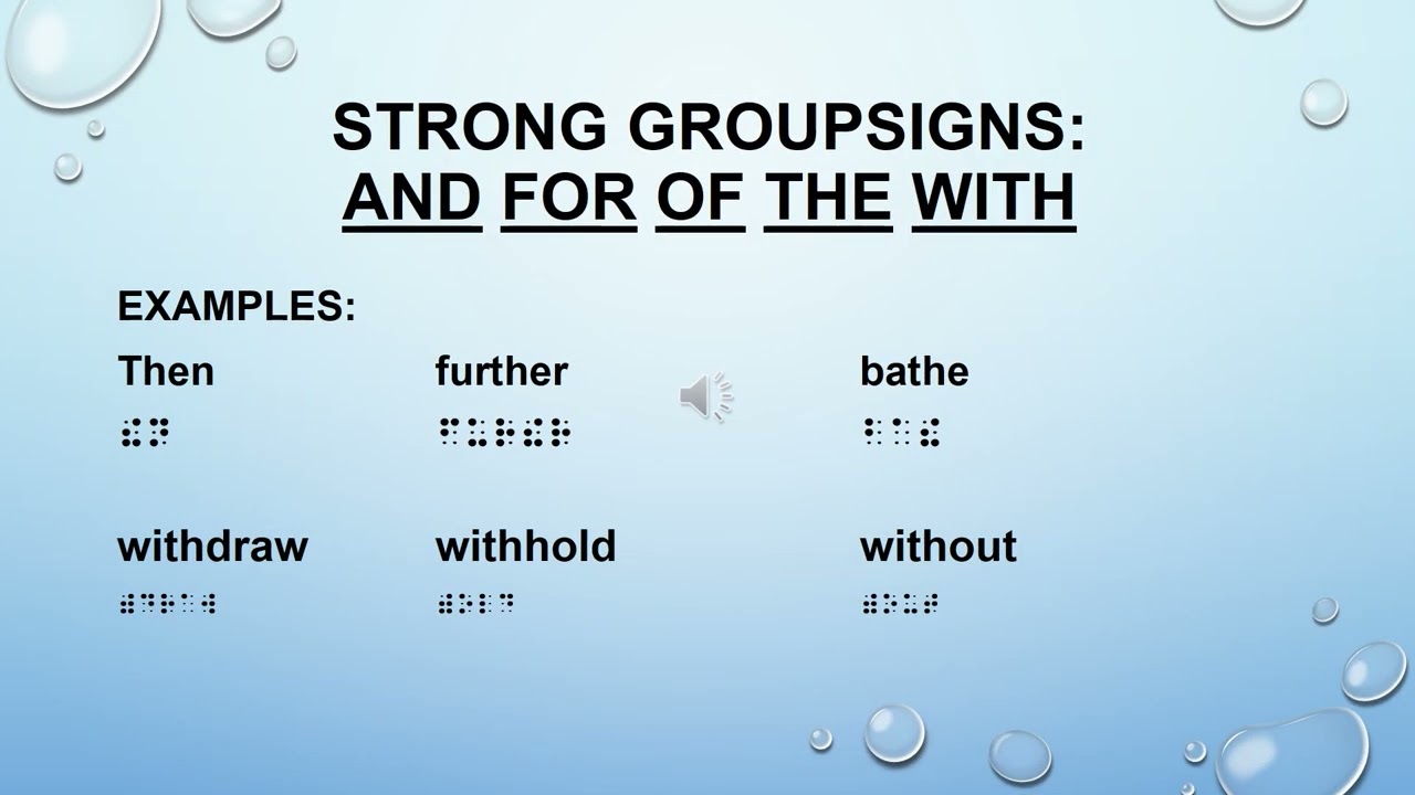 Braille Contractions Part 2: Strong Contractions - and, for, of, the, with