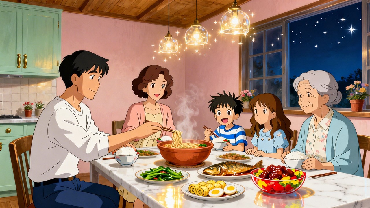 A Heartwarming Ghibli Style - Family Train Journey Home to Grandma