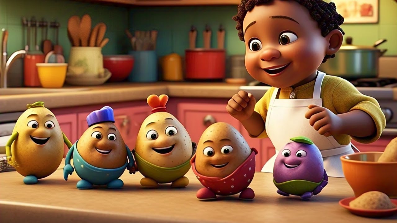 Five Little Potatoes & More | English Rhymes for Kids | Potato Song for Children | Nursery Rhymes