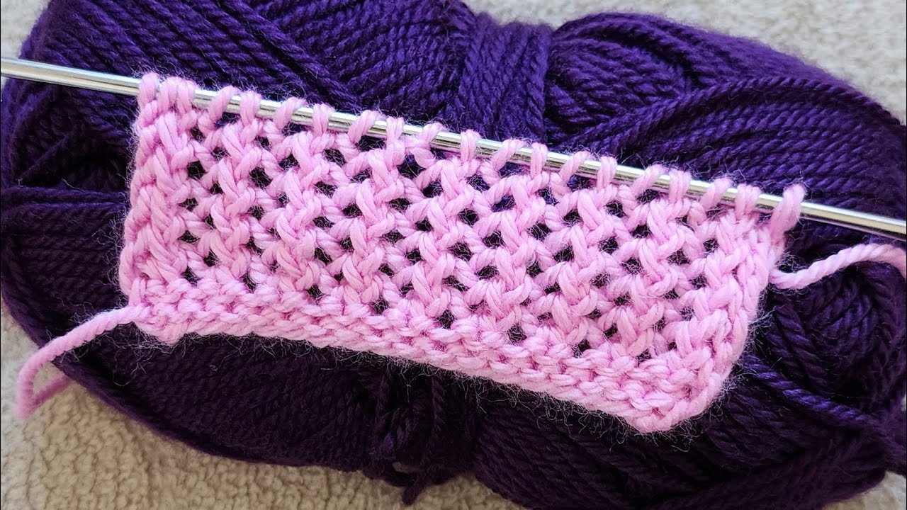 Çok kolay ajurlu iki şiş örgü modeli ✅️ very easy knitting pattern