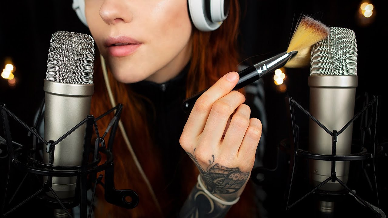 ASMR SVENSKA - lite snack och borstar mikrofonerna (ear to ear)