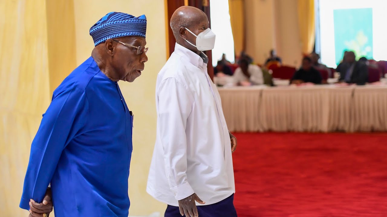Museveni meets former Nigerian President, H.E. Olusegun Obasanjo, at State House Entebbe