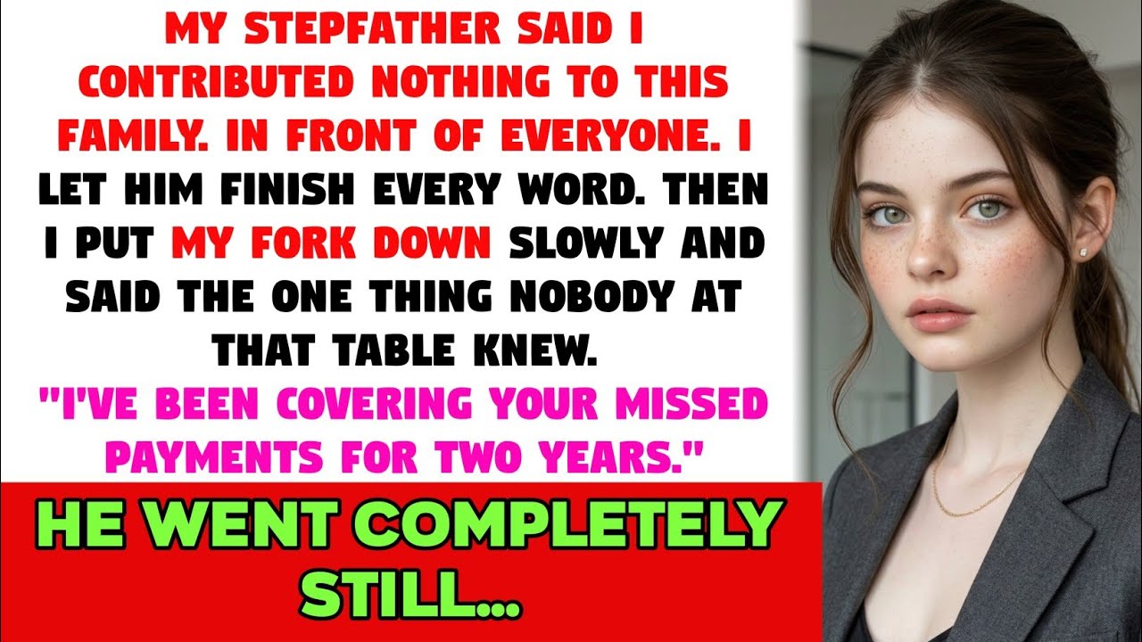 My Stepfather Said I Contributed Nothing — I Replied Once and Dinner Went Silent...