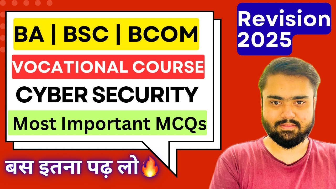 Cybersecurity 3rd Semester most Important MCQs 2025🔥|BA,BSC,BCOM 3rd Semester|CSJMU 3rd Sem.