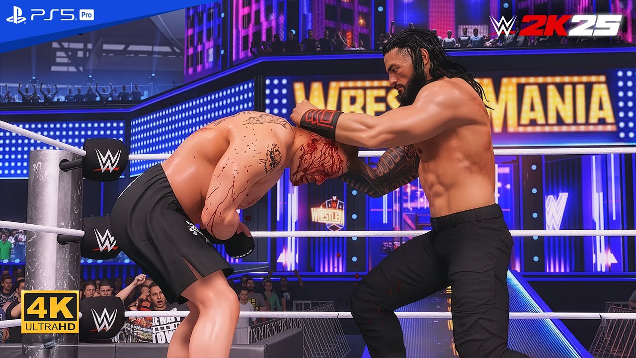 WWE 2K25 – Роман Рейнс против Брока Леснара | Без правил | ПОЛНЫЙ МАТЧ [PS5™ Pro 4K60]