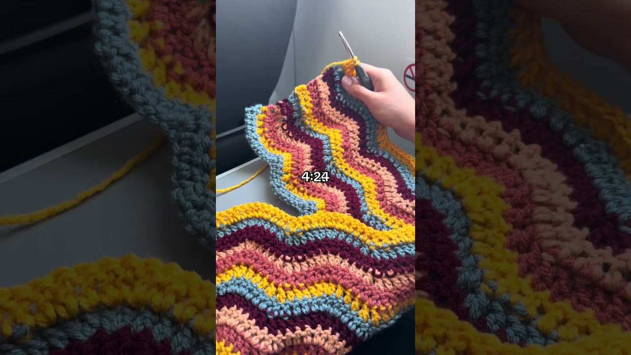 How much can I crochet during my flight? ✈️ #crochet #crocheting #travel #crafts