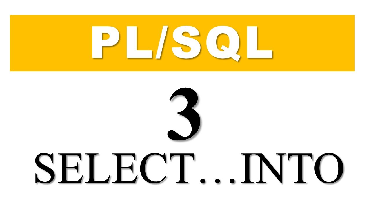 PL/SQL tutorial 3: SELECT INTO statement in PL/SQL by Manish Sharma RebellionRider