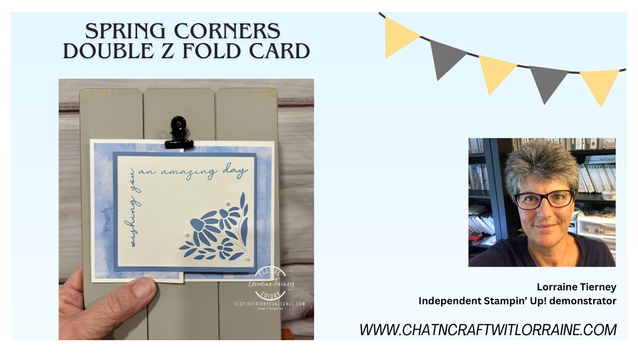 Spring Corners Double Z Fold Card