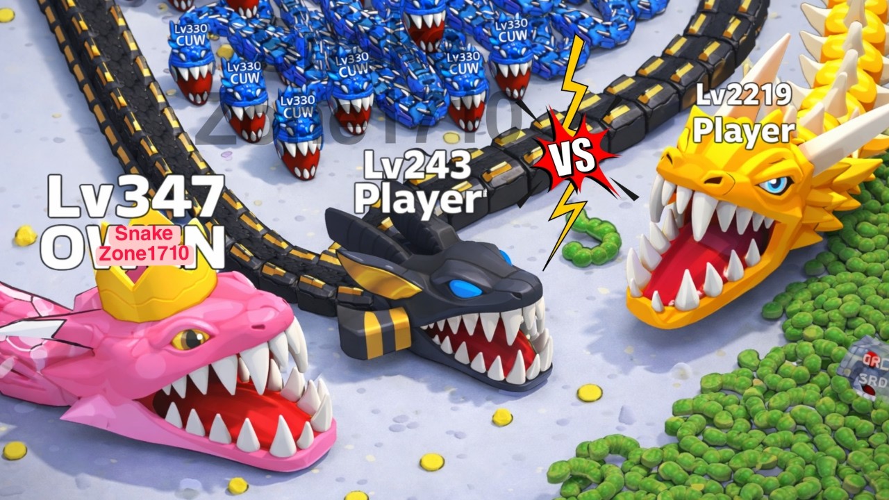🔥Snake Clash Vs 🔥Snake Rush battle 3d | Live snake games