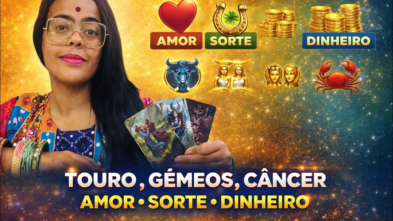TOURO, GÊMEOS, CÂNCER: Finanças💰Amor ❤️ Sorte 🍀