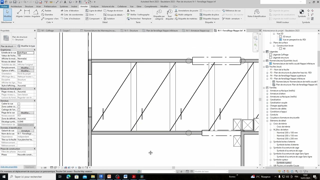 Plans d'armatures