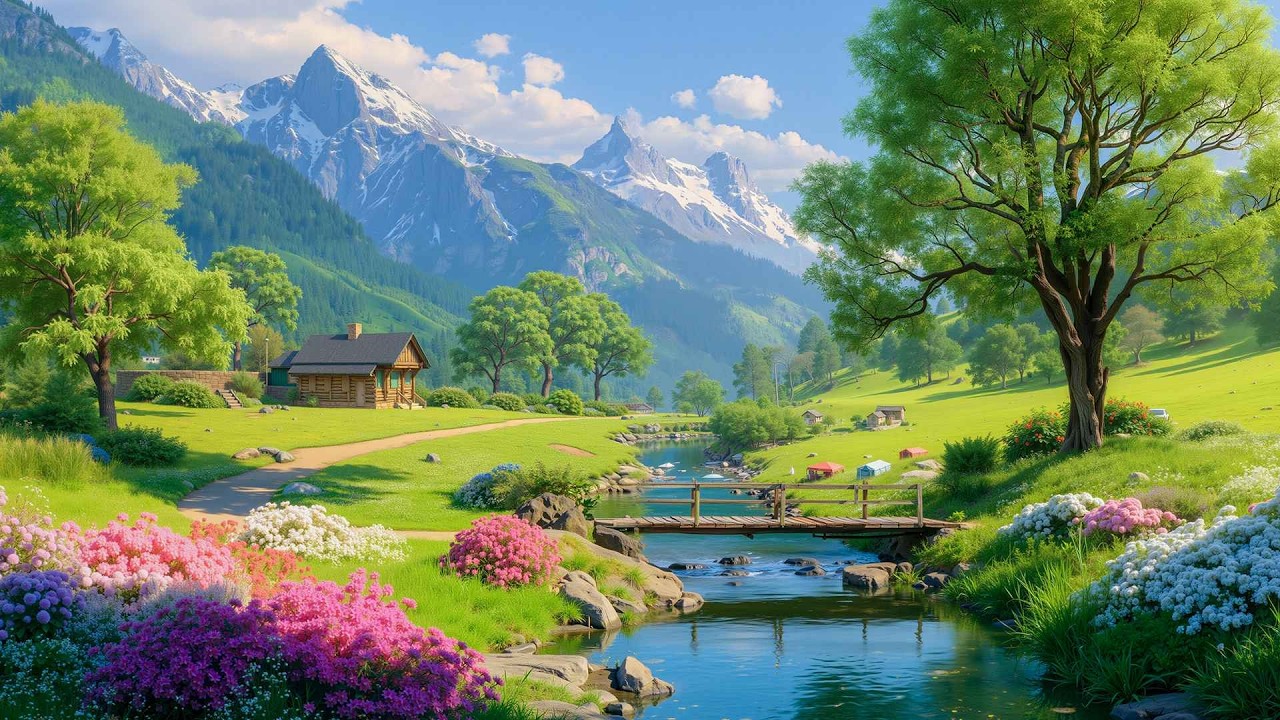 🌅 Calming Flute Melodies | Nature Sounds & Sunset Valley Views for Relaxation, Healing & Deep Sleep