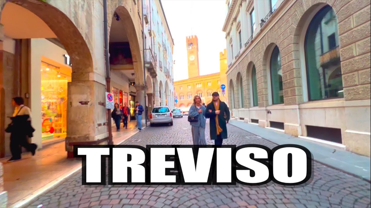 TREVISO WALKING TOUR, 🇮🇹 5 APRILE, 4K, ITALIA