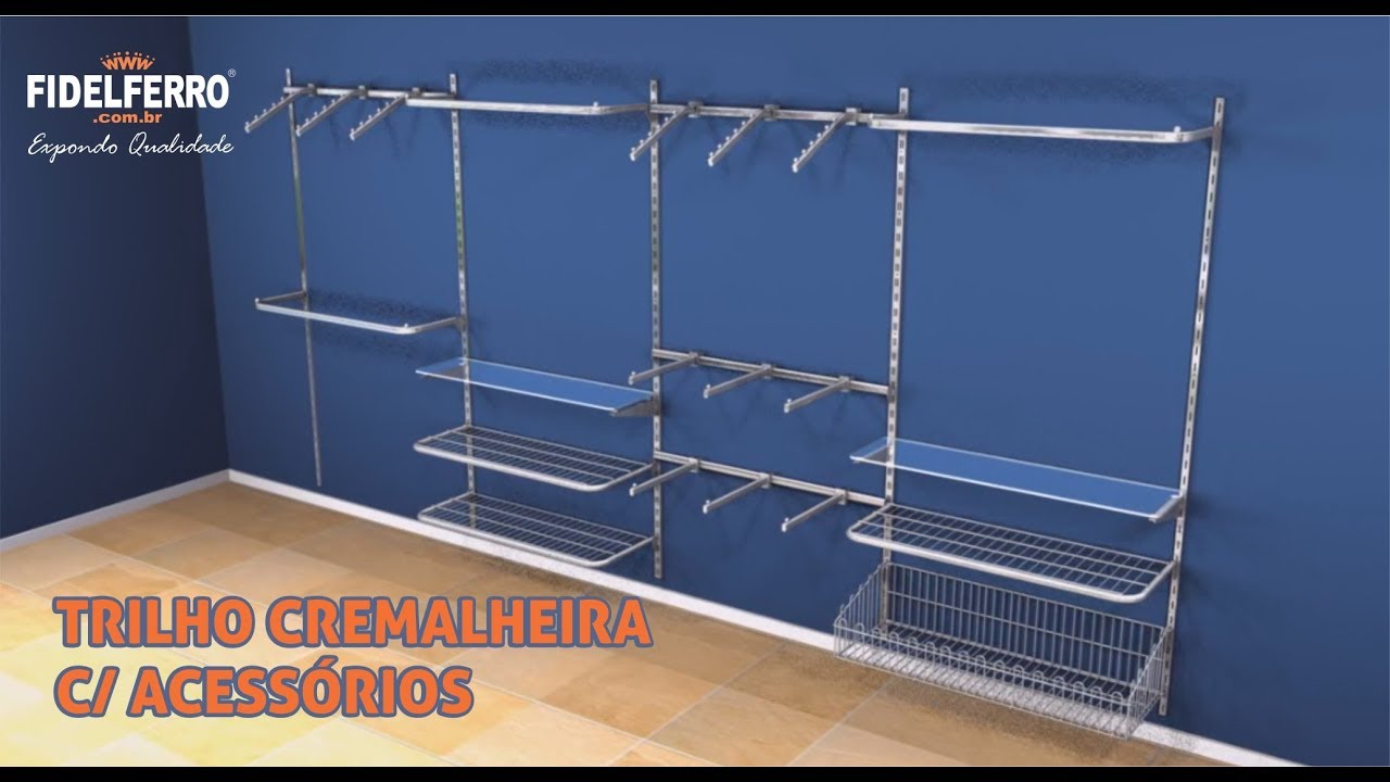 Trilho Cremalheira com acessórios FIDELFERRO