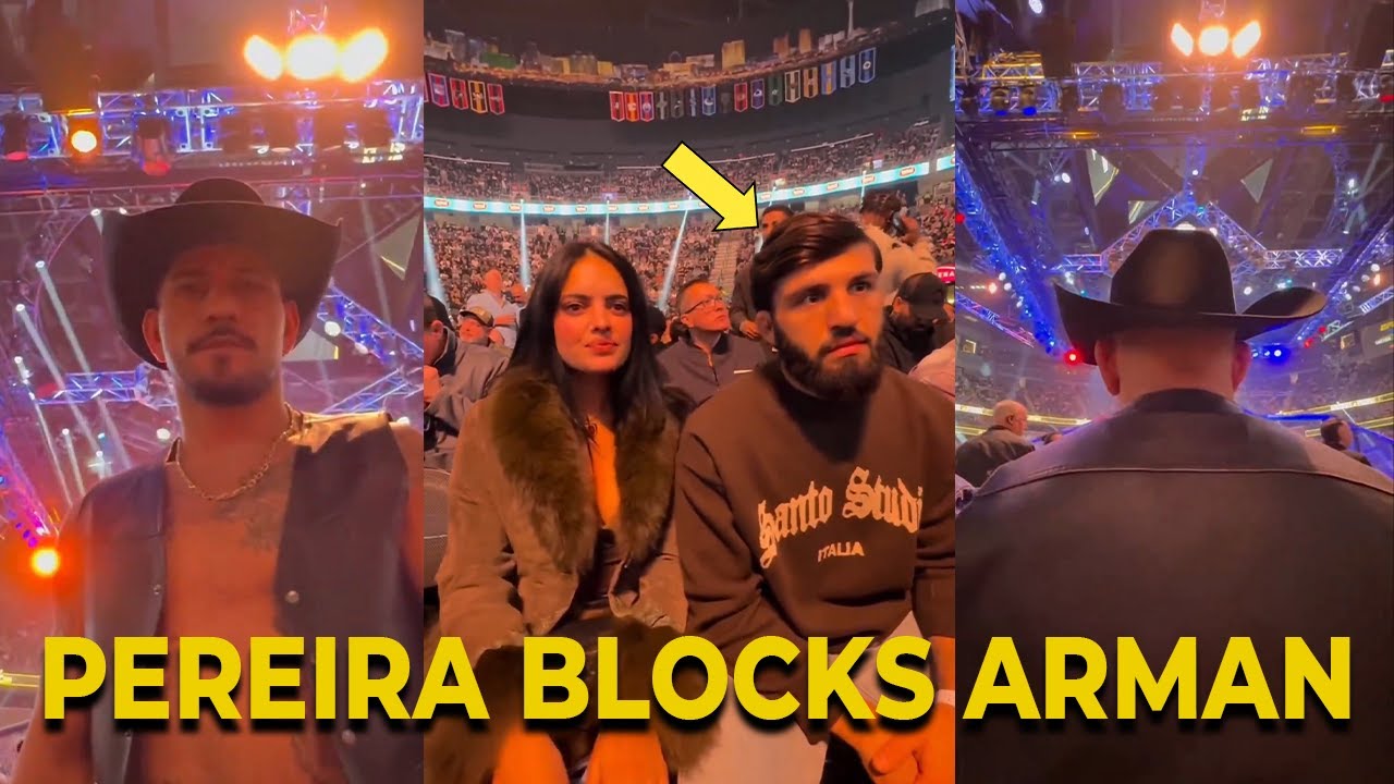 Alex Pereira blocking Arman Tsarukyan’s view at UFC 324 😂