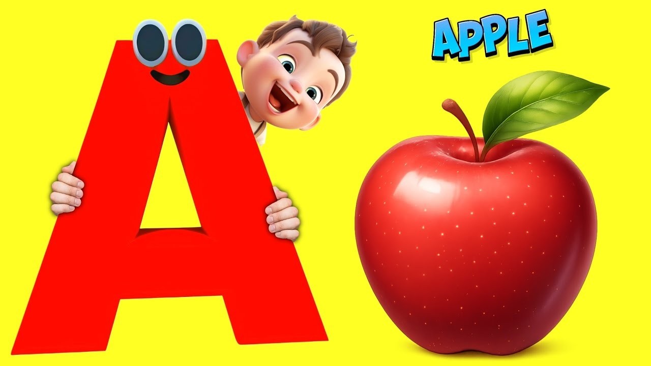 A is for Apple 🍎 | ABC Alphabet Song | Cartoon Rhymes for Kids | Phonics Song | ABC SONG'S | ABCD