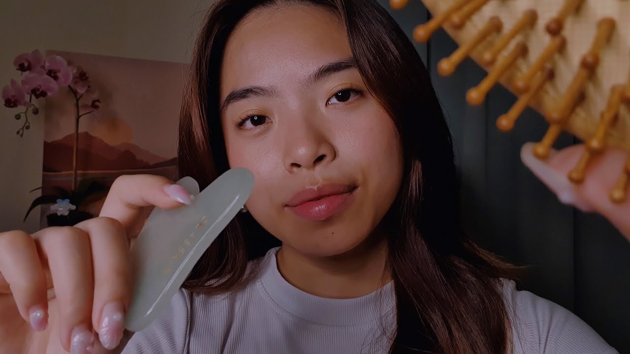 ASMR Caring For You While You Sleep (No Talking) 🍃 Scalp Scratching, Gua Sha, Face & Hair Brushing