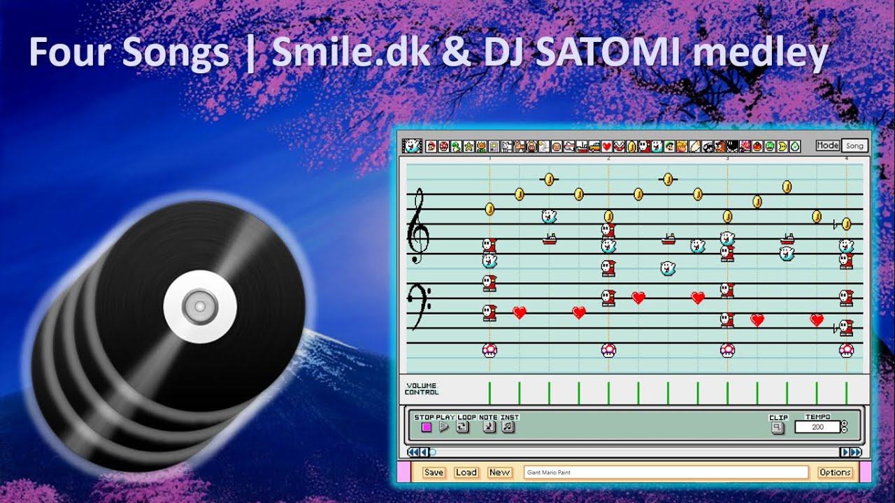 [Default Soundfont] 4 Songs by Smile.dk & DJ SATOMI in Super Mario Paint