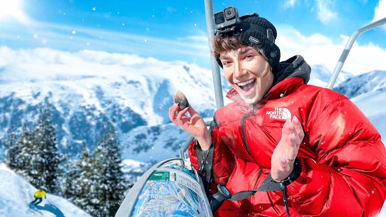 DOING MY MAKEUP WHILE SKIING! ⛷️
