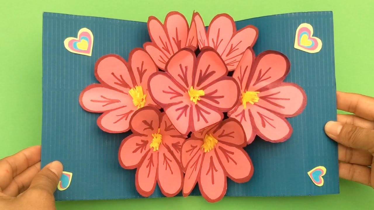 Tarjeta con flores🌸beautifuld flower card🌸Tarjetas bonitas🌸cartão de flor bonita |PapelyManualidades