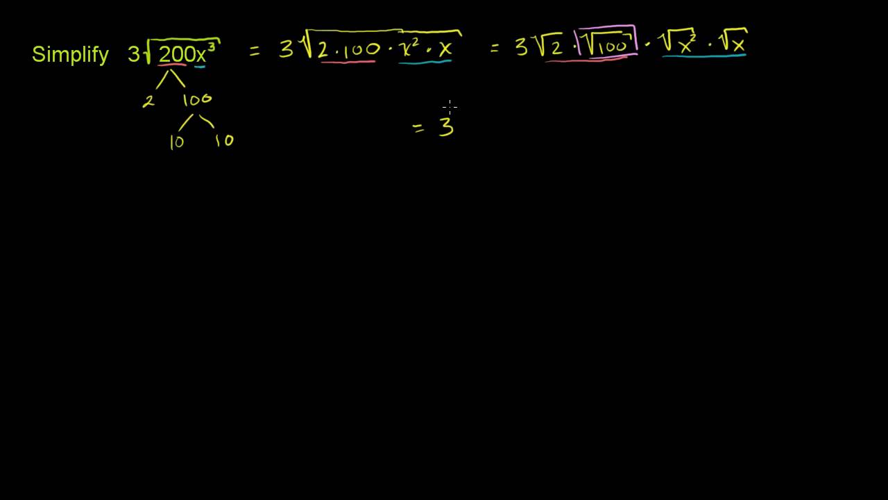 Simplifying Radical Expressions 2