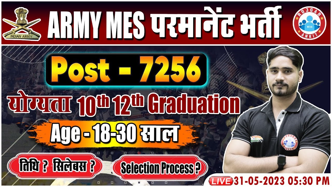 ARMY MES New Vacancy 2023, Army MES Permanent Bharti, Eligibility, Age, Selection Process by RWA