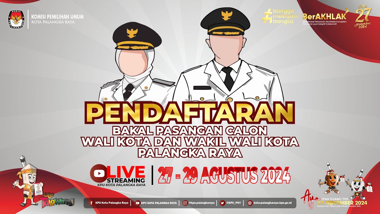 HARI KETIGA PENDAFTARAN PASANGAN CALON WALIKOTA DAN WAKIL WALIKOTA PALANGKA RAYA TAHUN 2024